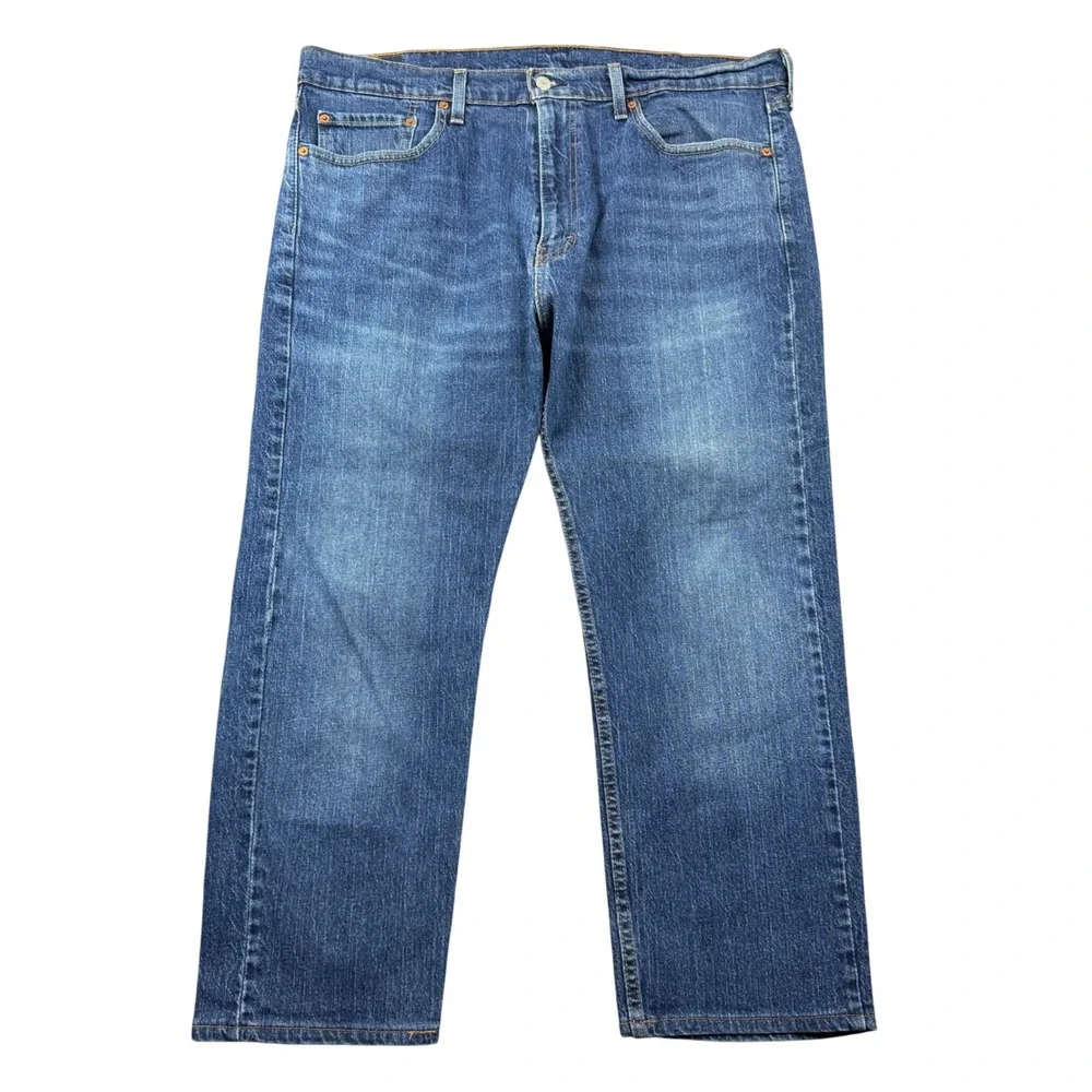 Levis 505 Regular Fit Straight Leg Jean Men 38x30 (38x26) Blue Denim Medium Wash